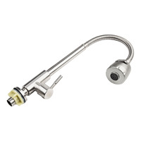 304 Stainless Steel Kitchen Faucet Single Hole Pull Out Spout Kitchen Sink Mixer Tap Multifunctional Outlet Mode Cold Water Effe