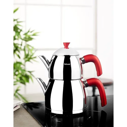 

Fortress Sign Steel Teapot Set Soft Touch Red