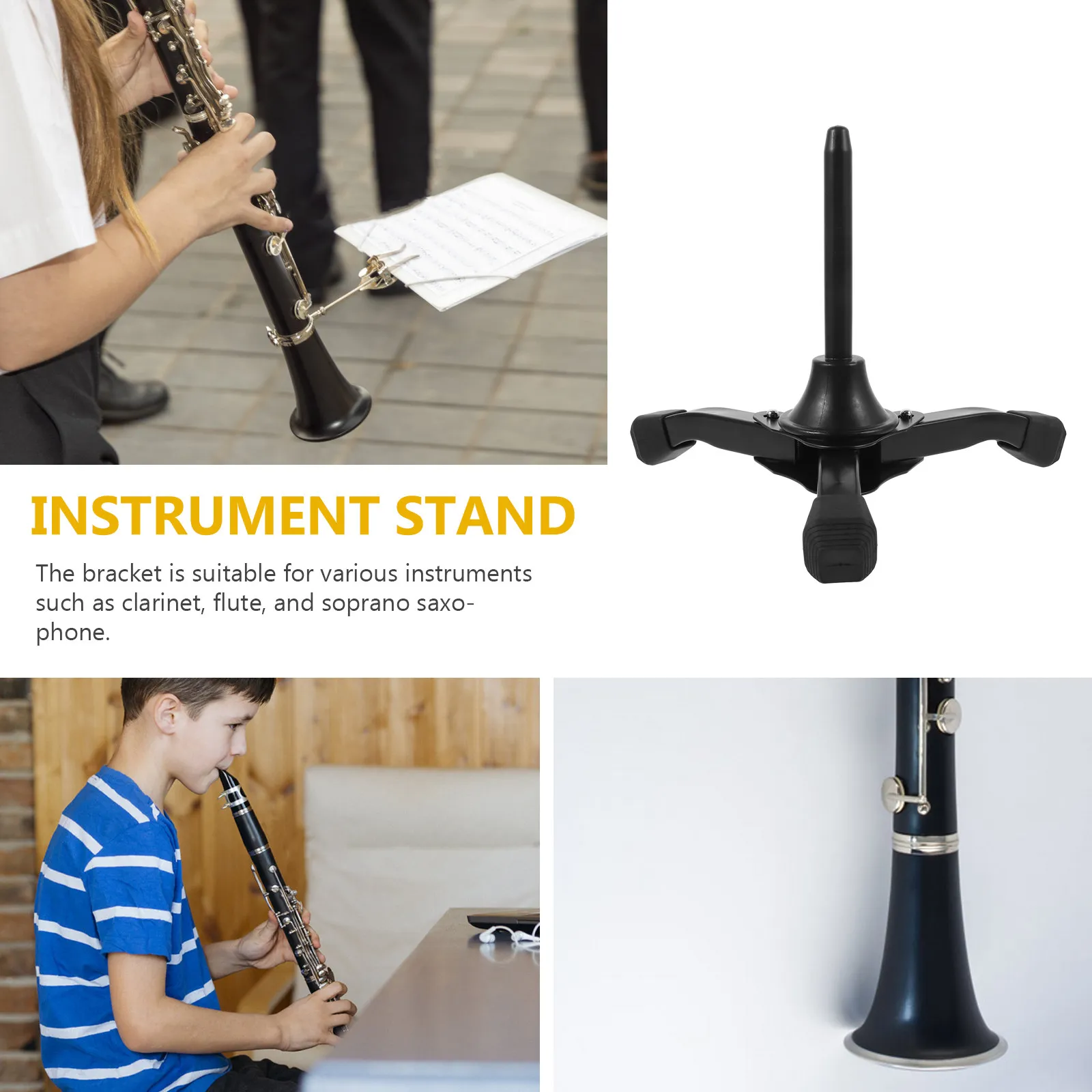 Foldable Clarinet Stand Portable Non-Slip Holder Versatile Flute Oboe Instrument Support Bracket Musical Accessories