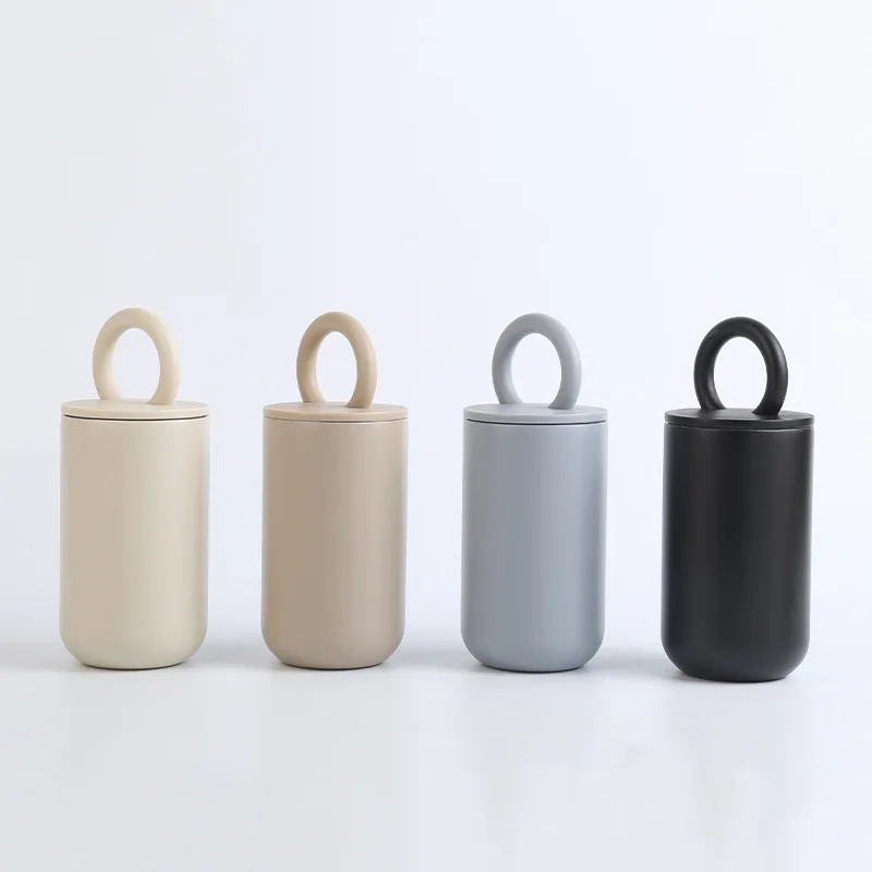 

Home Drinkware New 304 stainless steel thermos cup double-layer vacuum coffee ring hand cup household outdoor tumbler in stock