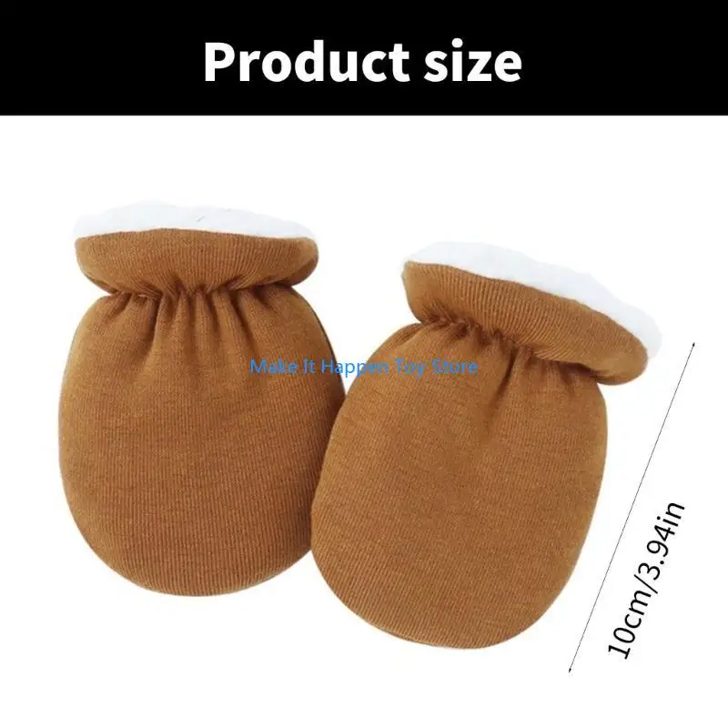 28EC 1 คู่เด็กถุงมืออุ่น Anti-grab Mittens Thicken ขนแกะถุงมือ Scratch PROOF Mittens สำหรับ 0-1 ปีชายหญิง
