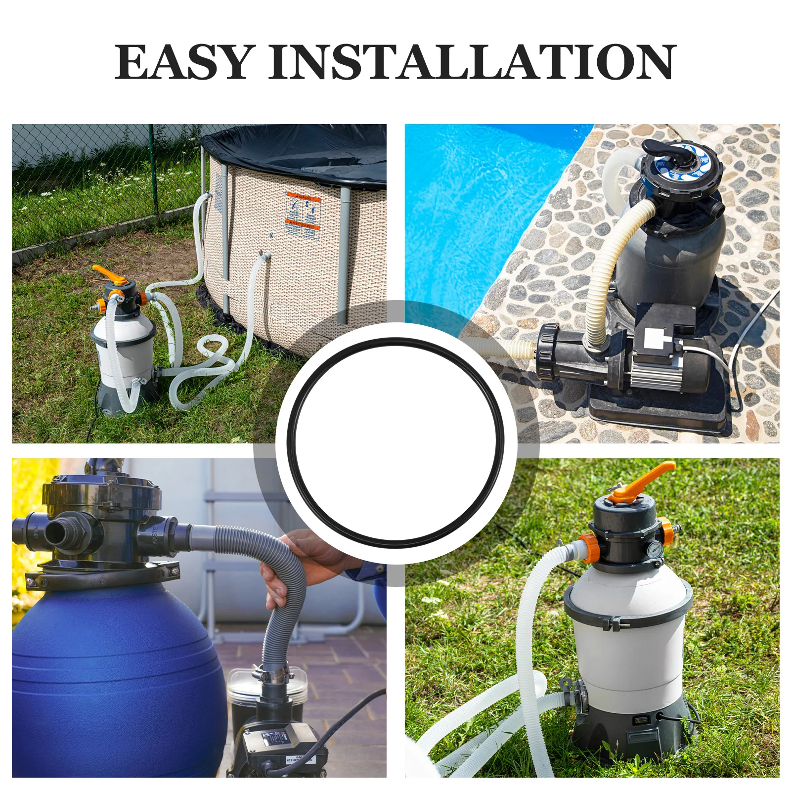 

2pcs Pump Cover for Pool Filter Repair Parts Sealing Gasket Rubber Seal Circle Plumbing Accessories Pool Pump Parts