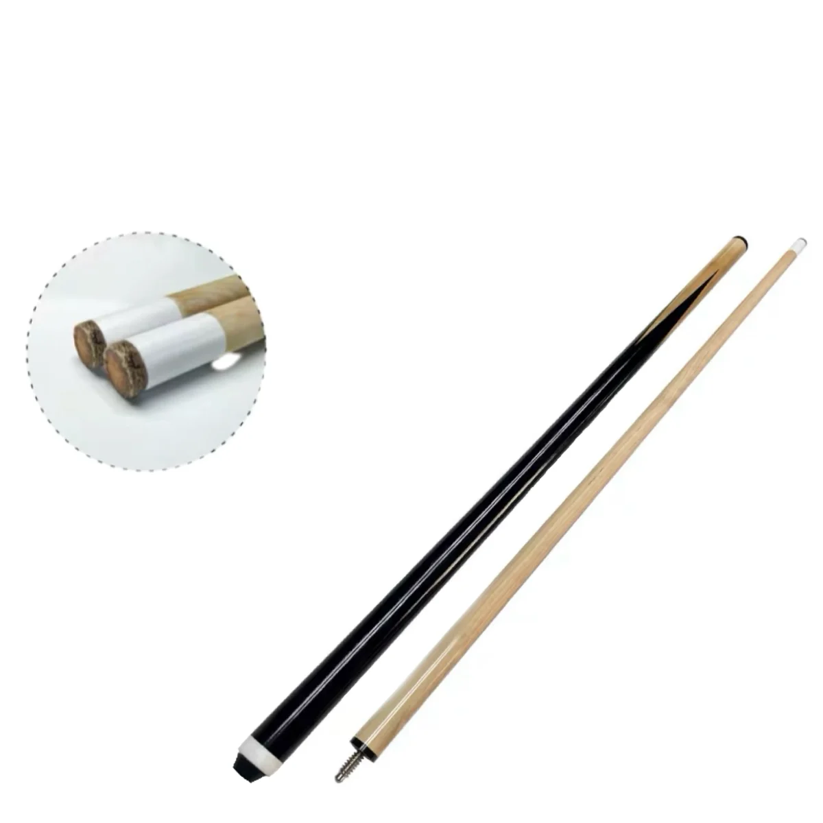 White Wood Large Tip Pool Cue Stick 145cm,Billiards stick 13mm, double section bipartite, suitable for black eight American nine