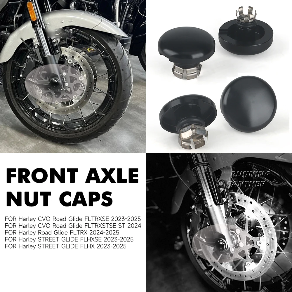 

Motorcycle Front Axle Nut Caps Cover For Harley Road Glide FLTRXSE 2023-2025 FLTRXSTSE ST 2024 Street Glide FLHXSE 2023-2025