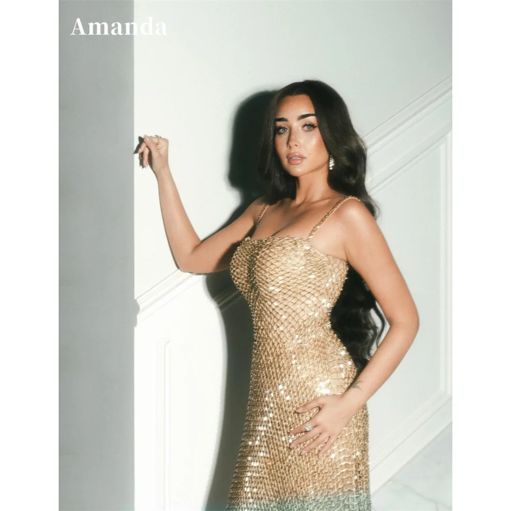 

Amanda индивидуальные платья русалки на тонких бретельках со стразами для выпускного вечера сетчатые платья длиной до пола, платья de noche без рукавов для торжественного вечера