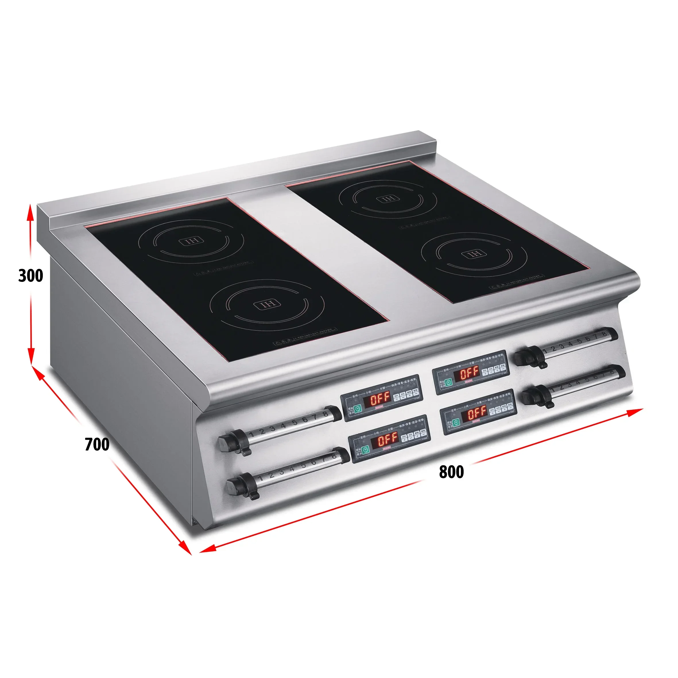 

Commercial 4 Burner Induction Cooker High-power 3500W Hotel Restaurant Stainless Steel Electric Cooking Range Tabletop