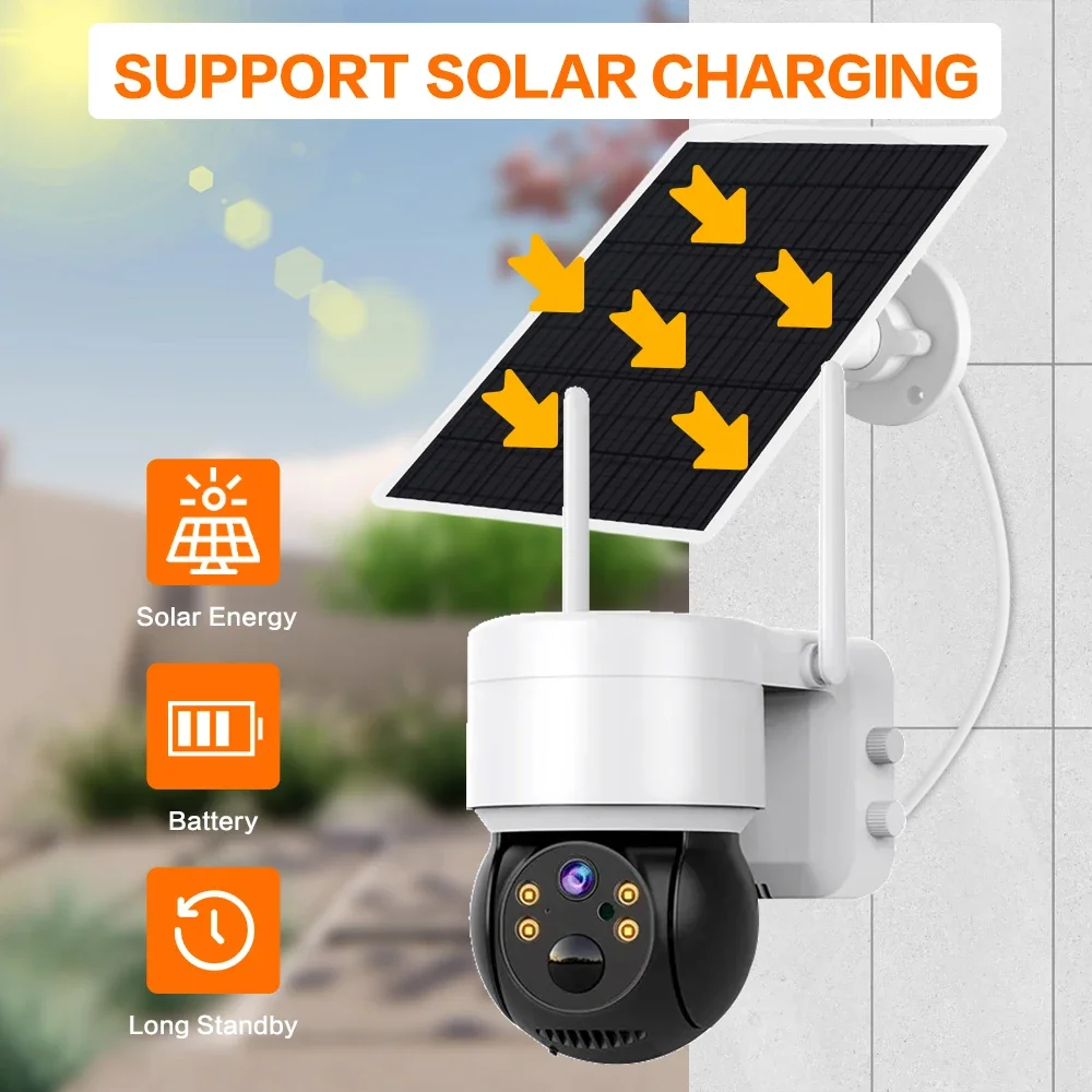 8CH 5MP WiFi NVR Solar Panel Battery Surveillance Camera Sysrtem Wireless 4MP PTZ Security Color Night Vision Surveillance Kit