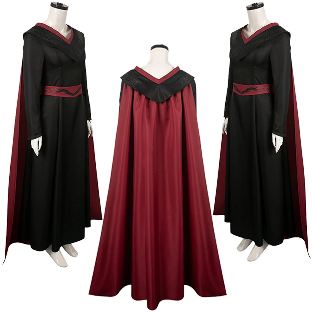 Rhaenys Cosplay Fantasy Costume Women Roleplay Cloak Girdle Coat Outfit Female Disguise Halloween Carnival Party Fantasia Suit