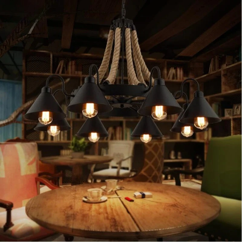 

Vintage Dimmable Led Chandelier for Living Room Table Dining Bar Counter Loft Bathroom Pendant Lamp Designer Deco House