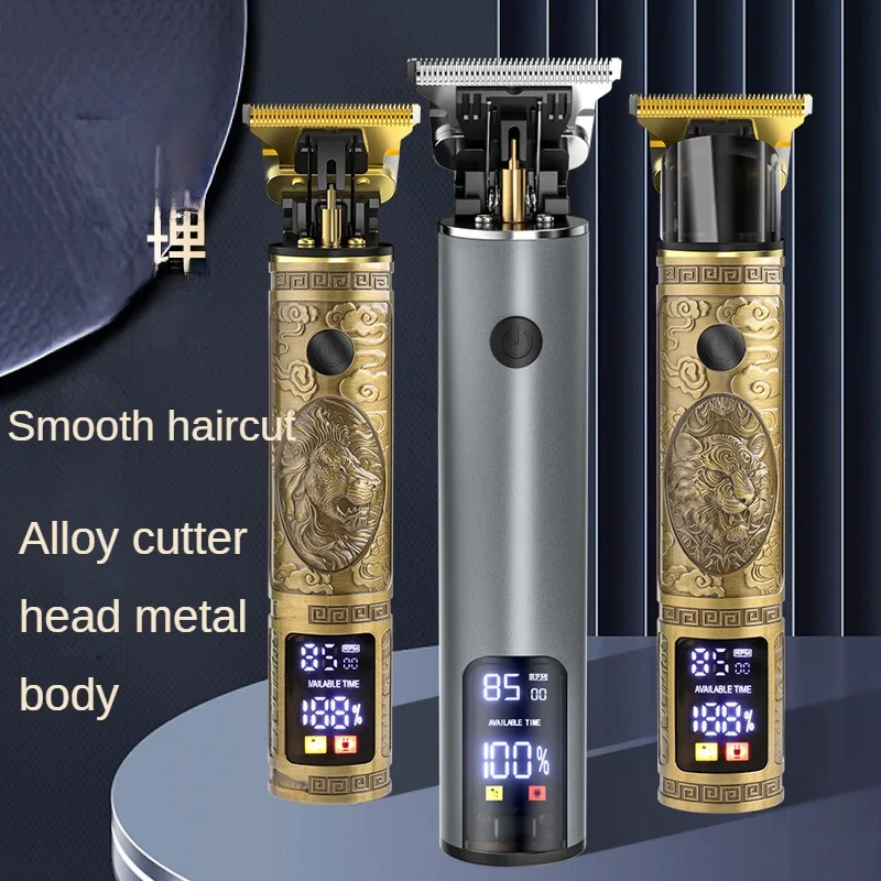 

Машинка для стрижки волос T9 Мужская электрическая, винтажный триммер для бороды, изысканная бритва