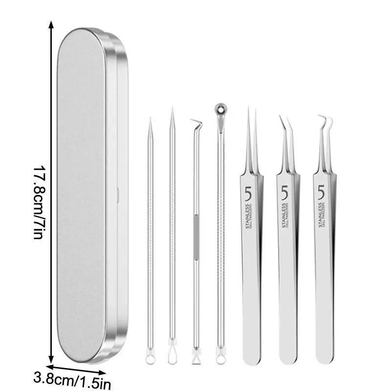 7/8Pcs Blackhead Remover Kit Professional Blackhead  Needle Skin Care Tools Stainless Steel Pimple Extraction Tools view 6