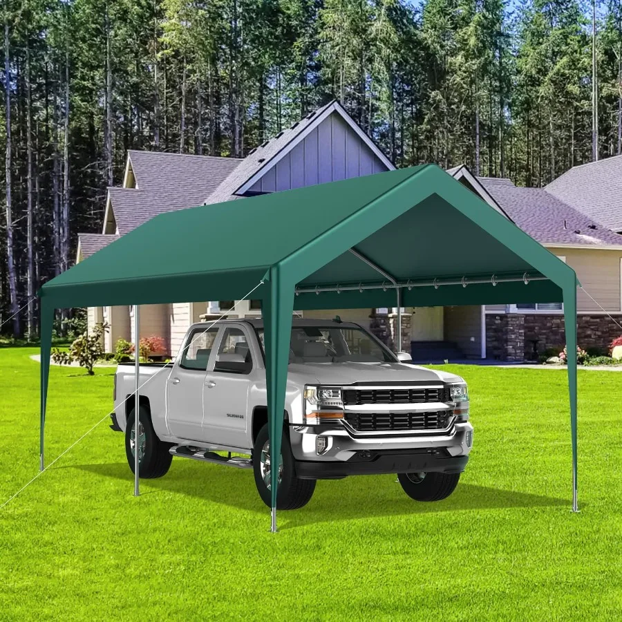10x20FT الثقيلة Carport المحمولة سيارة المظلة المرآب قارب المأوى خيمة حفلة مع الأشعة فوق البنفسجية مقاومة للماء النسيج وأربعة الرياح #2