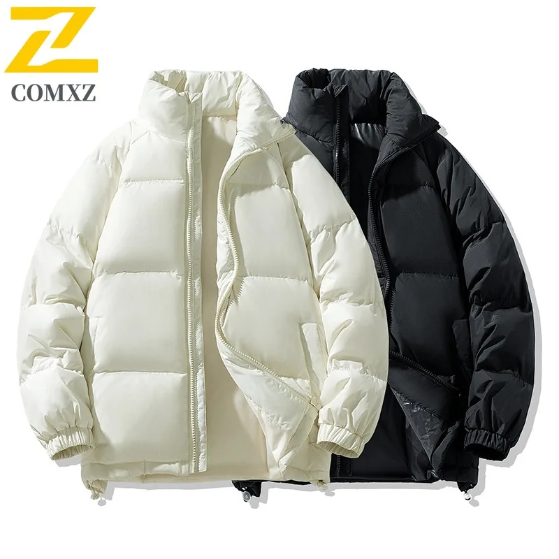 COMXZ Men Bread Jacket 2025 Short New Minimalist Ski Camping Warm Windproof Daily Padding Coat Versatile Urban Winter Jackets