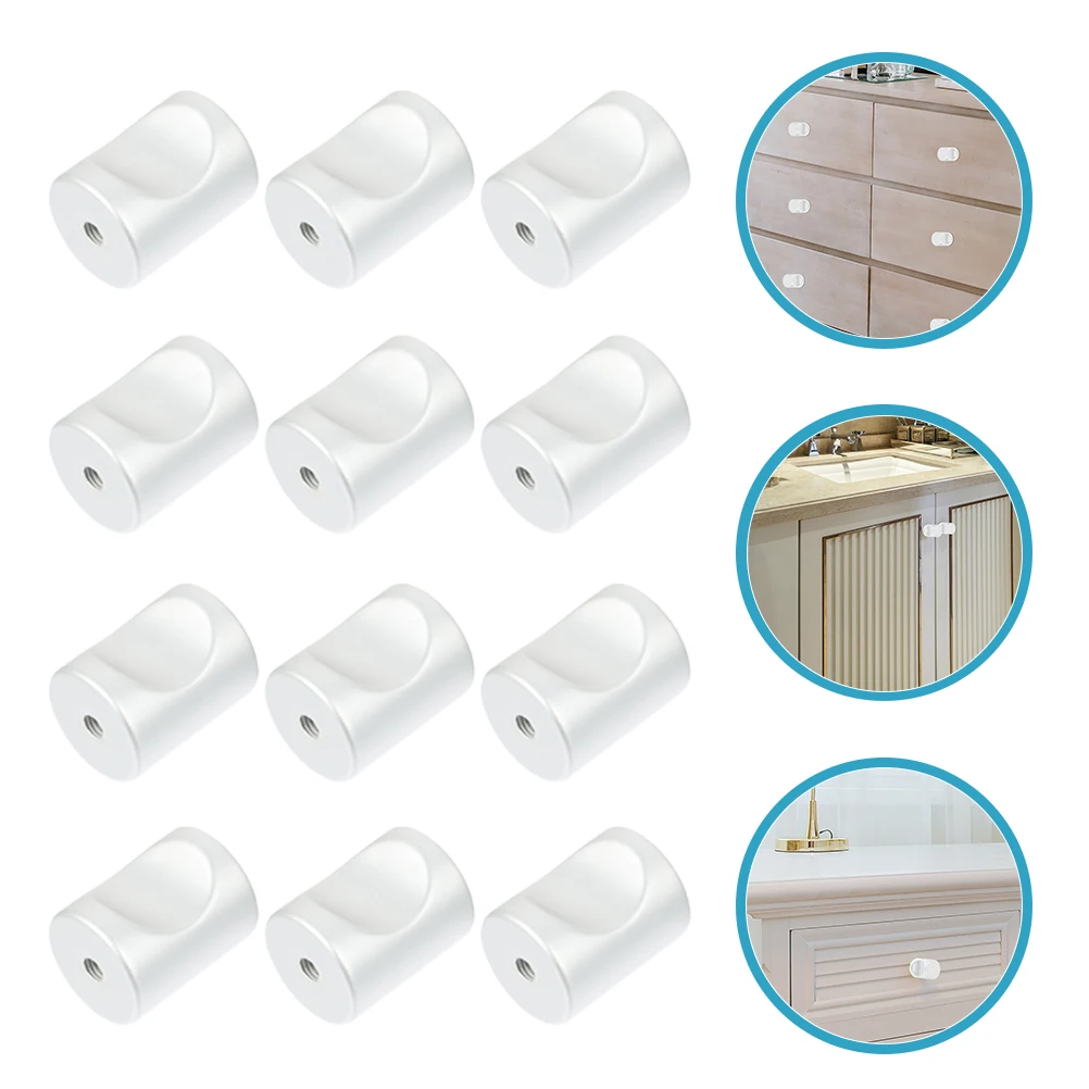 

12pcs Cylindrical Handle Gold Aluminum Alloy Cabinet Drawer Knobs Single Hole Design Durable Smooth Corrosion Resistant