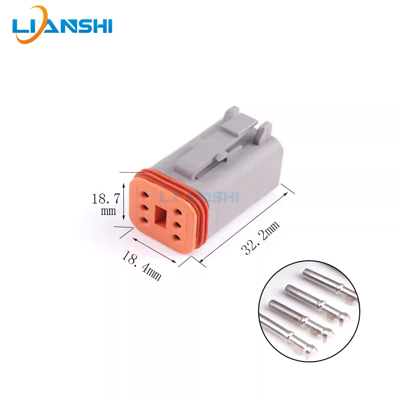 DT06-6S waterproof connector for vehicle circuit board pin end wire harness sheath PCB male and female straight pins DT15-6PA