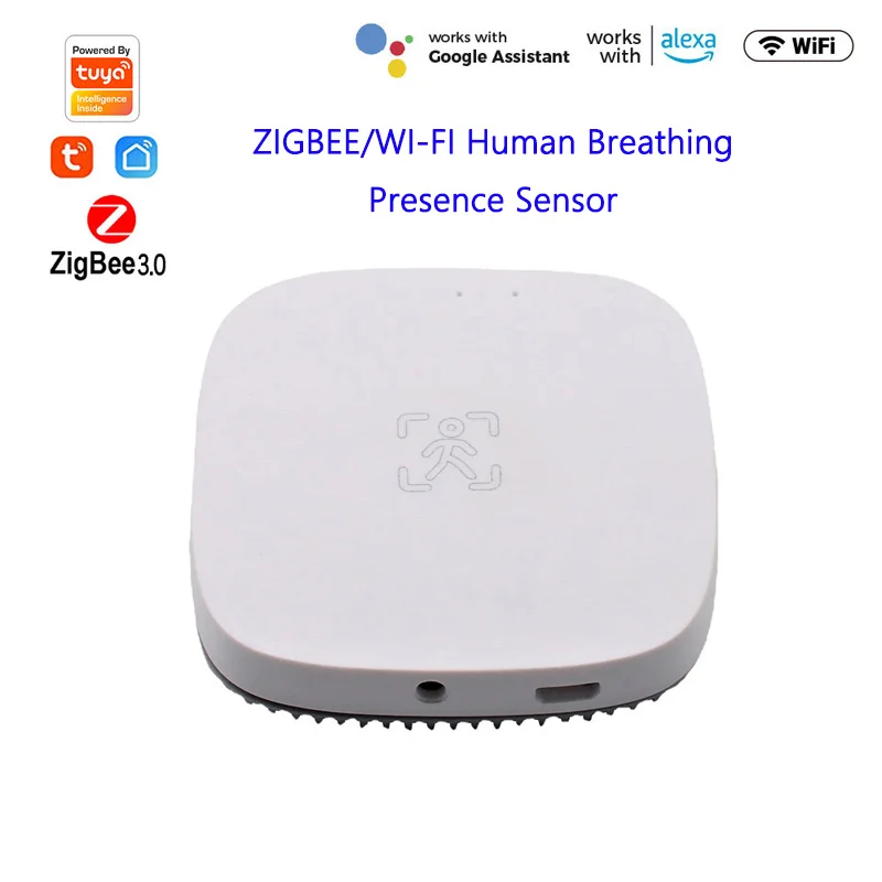 Tuya Zigbee / WiFi Sensor de movimiento para el hogar, Detector de movimiento de microondas, Radar de empuje inteligente estático Alam para seguridad inteligente