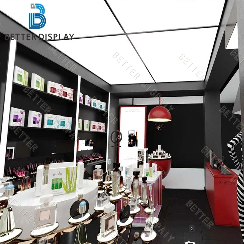 custom.Modern Makeup Studio Adjustable Display Stand with Mirror Professional Salon Cosmetic Stand
