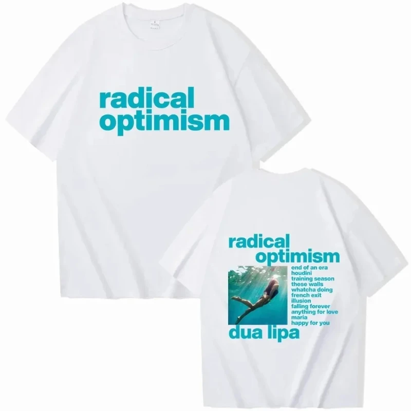 2024 New Summer High-quality Pure Cotton Dua Lipa Radical Optimism Summer Plus Size T-shirt Men's and Women's Short Sleeves