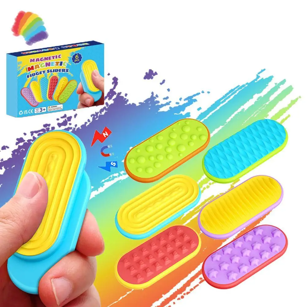 

Magnetic Fidget Slider Sensory Toy for Adults Kids, Quiet Desk Toy for Anxiety ADHD Autism Stress Relief Sensory Fingertip Toys