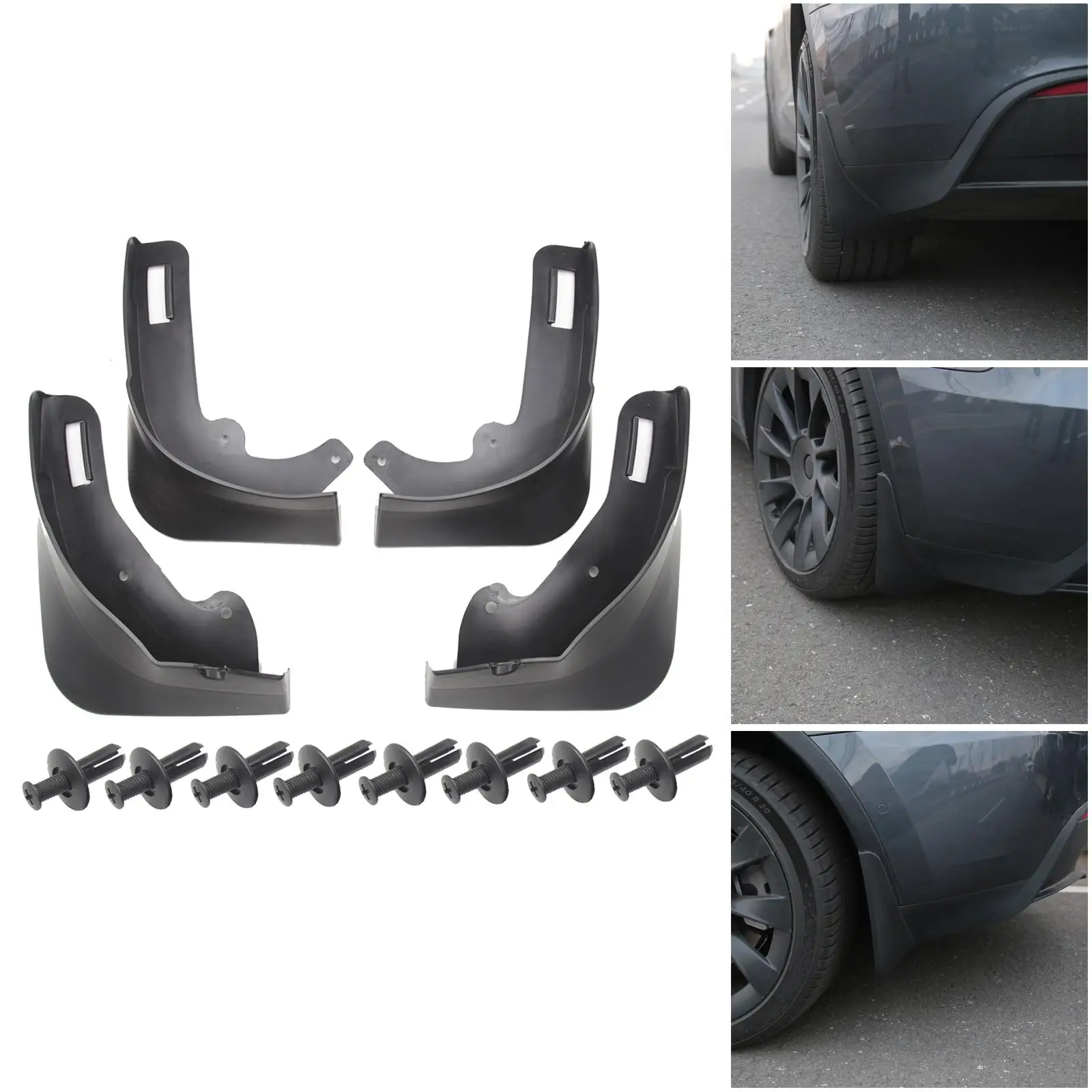 Car Mud Flaps No Drilling Splash Compatible for Model Y 4Pcs