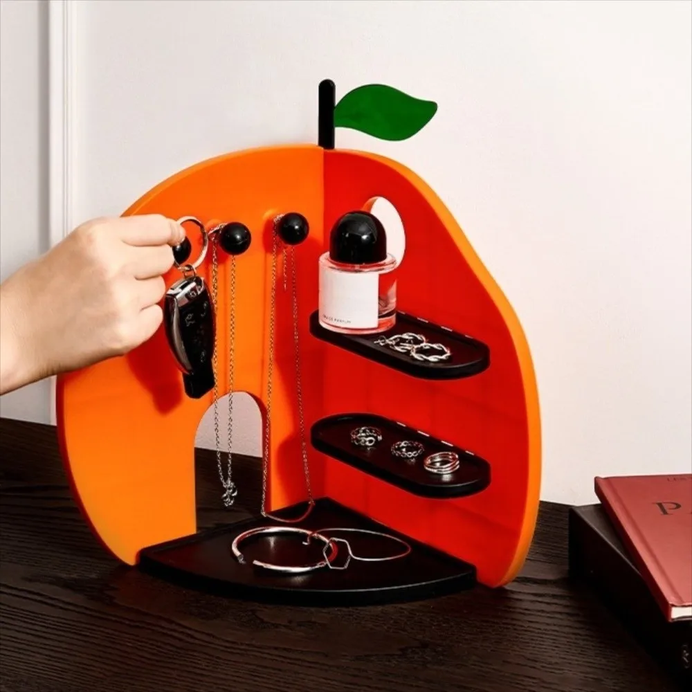 

Space Saving Orange Jewelry Storage Rack Key Holder Ornaments Desktop Decoration Detachable Stable Jewelry Display Tray Women