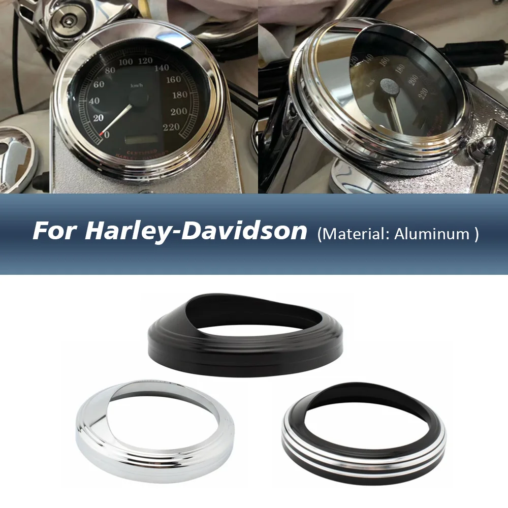 Motorrad 5-Zoll-Tachometer-Zierblende mit Visierabdeckung für Harley Road King Electra Glide Softail Dyna Touring Fat Boy Deluxe – Detail 1