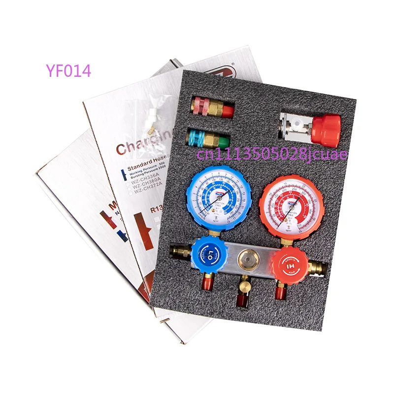 R134a Car Air Conditioning Refrigerant Manifold Gauge Set Double Valve Snow Refrigeration Maintenance Tool