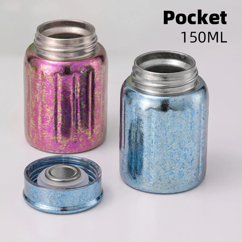 Mini Pocket Titanium Thermos 150ML 5OZ Coffee Mug Tumbler titan Small Cup Water Bottle for Vacuum Flasks termo titanio titane
