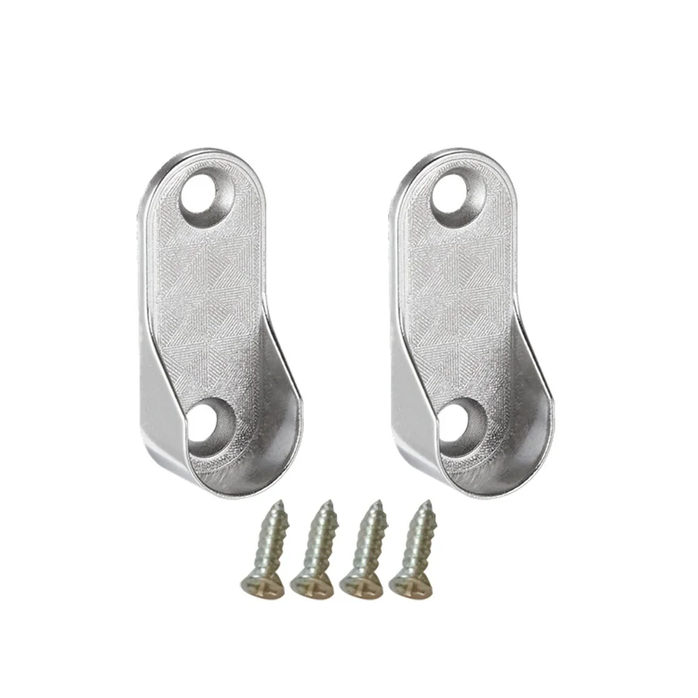 

6 Pcs Brackets Furniture Hardware Oval Wardrobe Tube Support Clothes Rod Hanging Holder