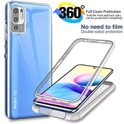 360 Full Body Front Silicone Back Hard Phone Case For Xiaomi Redmi Note 13 12 11 10 Pro 9 9S 8 8T 7 7 Pro Shockproof Clear Cover