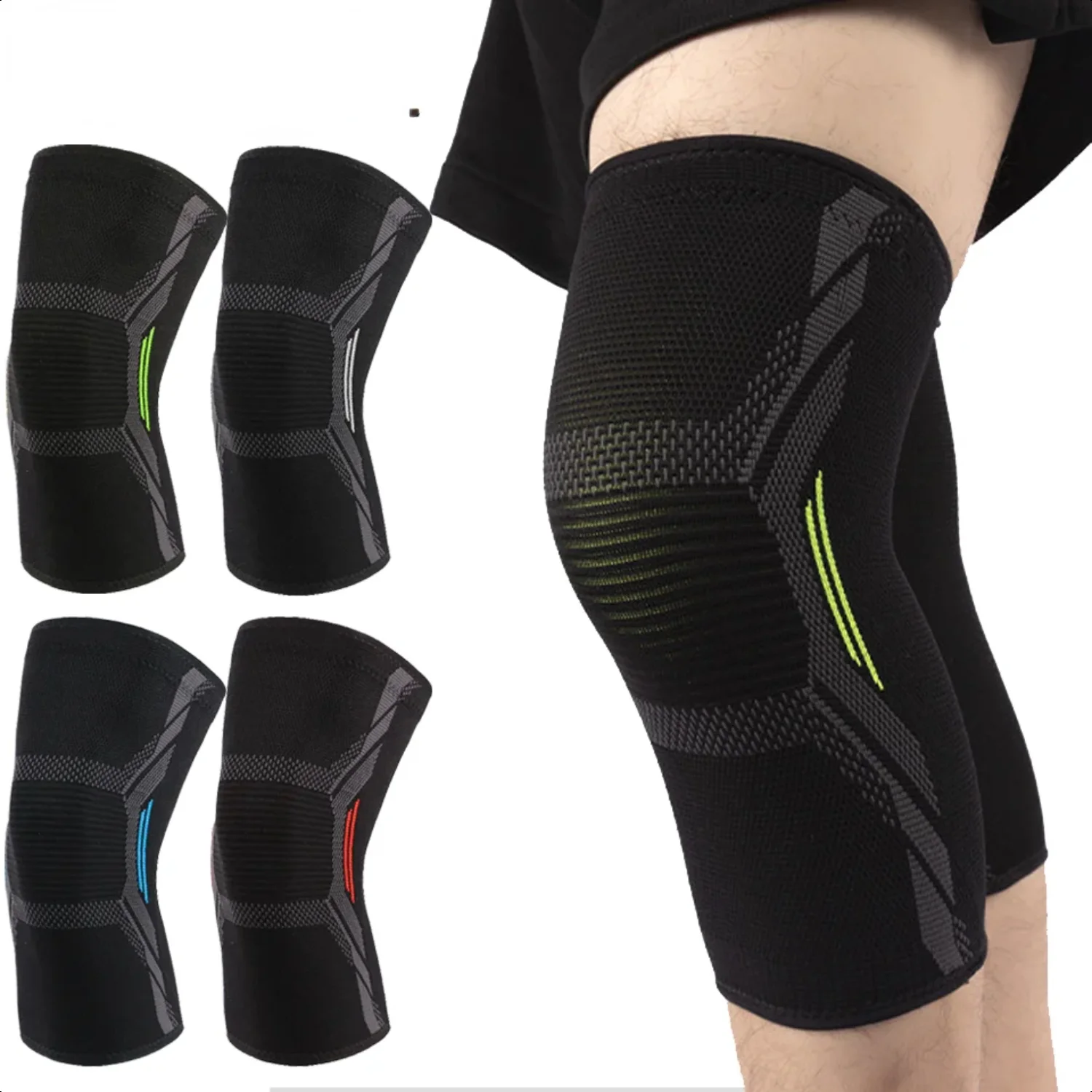 1Pcs Knitted Nylon Sports Knee Pad Cycling Protective Gear Running Basketball Skipping Rope Warm Kneepad Foot Cold-Proof Sleeve