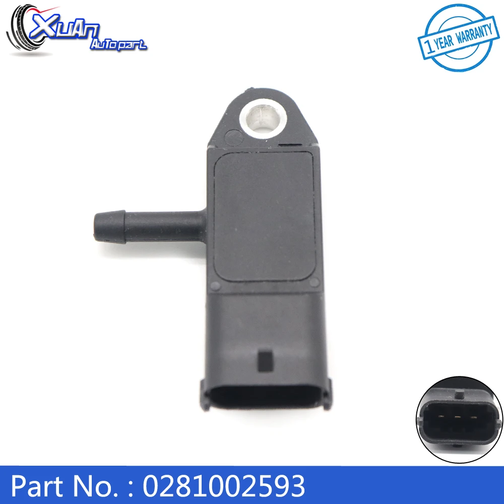 

XUAN 0281002593 2.5 Bar Manifold Turbo Boost Air Pressure MAP Sensor For Renault Thalia Trafic Twingo Dacia Duster Logan Sandero