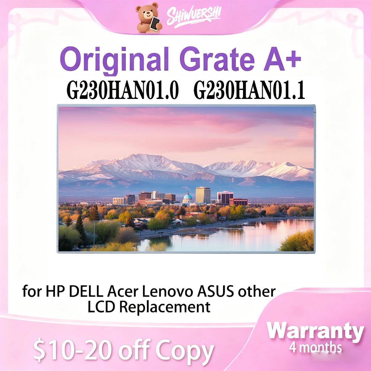 

23 inch FHD G230HAN01.0 G230HAN01.1 New Original LCD Screen Panel 1920*1080P 60Hz 30 pins