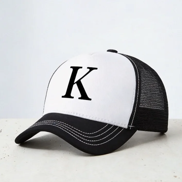 

K Baseball Cap fashion Adjustable Snapback Hats mesh breathable trucker hat outdoor Sunscreen Peaked Caps