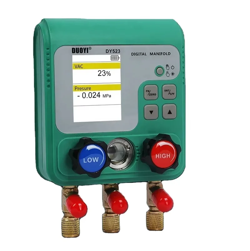 DY523 Refrigeration Pressure Gauge Digital Vacuum Manifold Tester Meter Vacuum Meter for HVAC Air Conditioner Tool