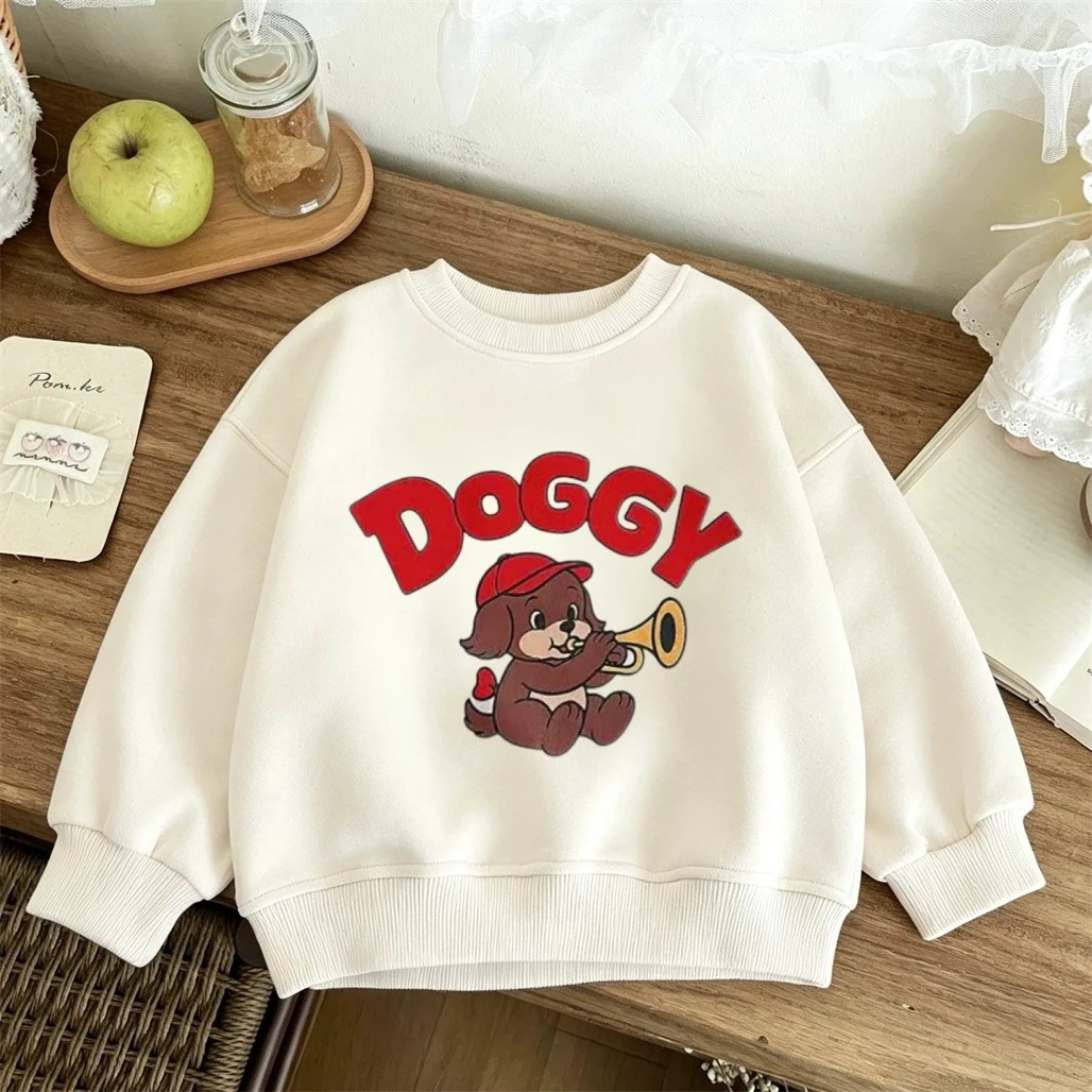 Printing Sweatshirts Crewneck Pullovers Simple Versatile Tops Boys Child Cartoon Hoodies 2026 Cute Spring Autumn Clothing