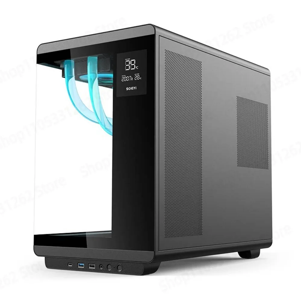 CH1+ CH1L Panoramic ATX PC Case with LCD Display Customizable