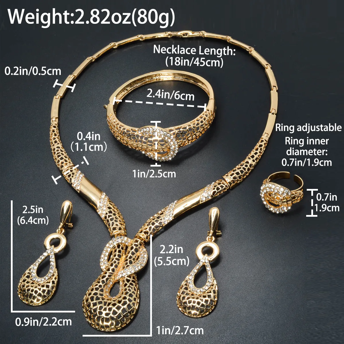 New Amazon Water Drop Pendant Necklace with Diamond Set for Party, Evening Dress, Jewelry, Banquet, Wedding Set