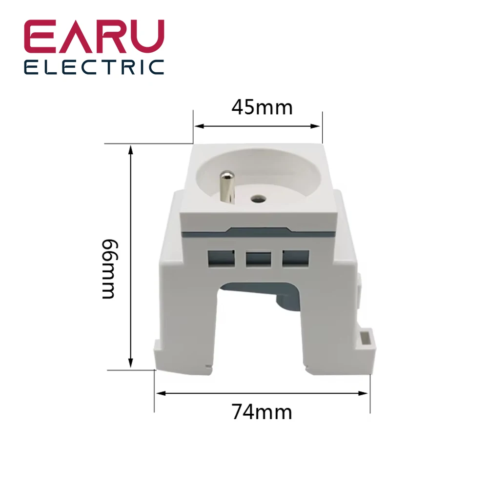 DIY EUROPEAN FRANCE UK EU FR Standard Card Din Rail Mount Power Socket 13A 16A 250V Digital Irregular White Modular Socket Model