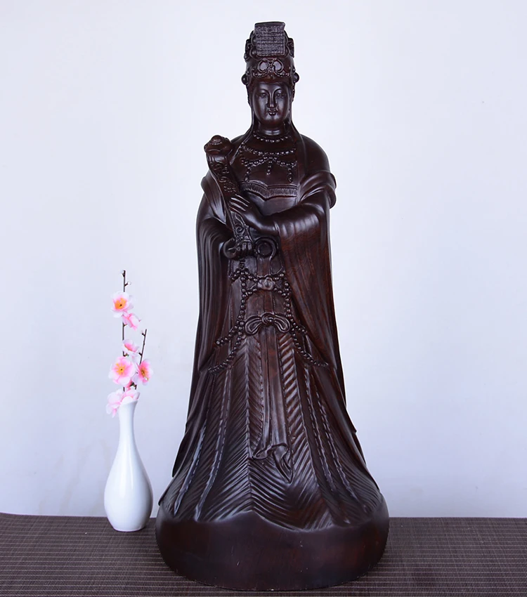 70cm Large HUGE  high-quality HOME family living Room Shrine Sea Goddess  Matsu MAZU bless Ebony Wood HAND carving art statue