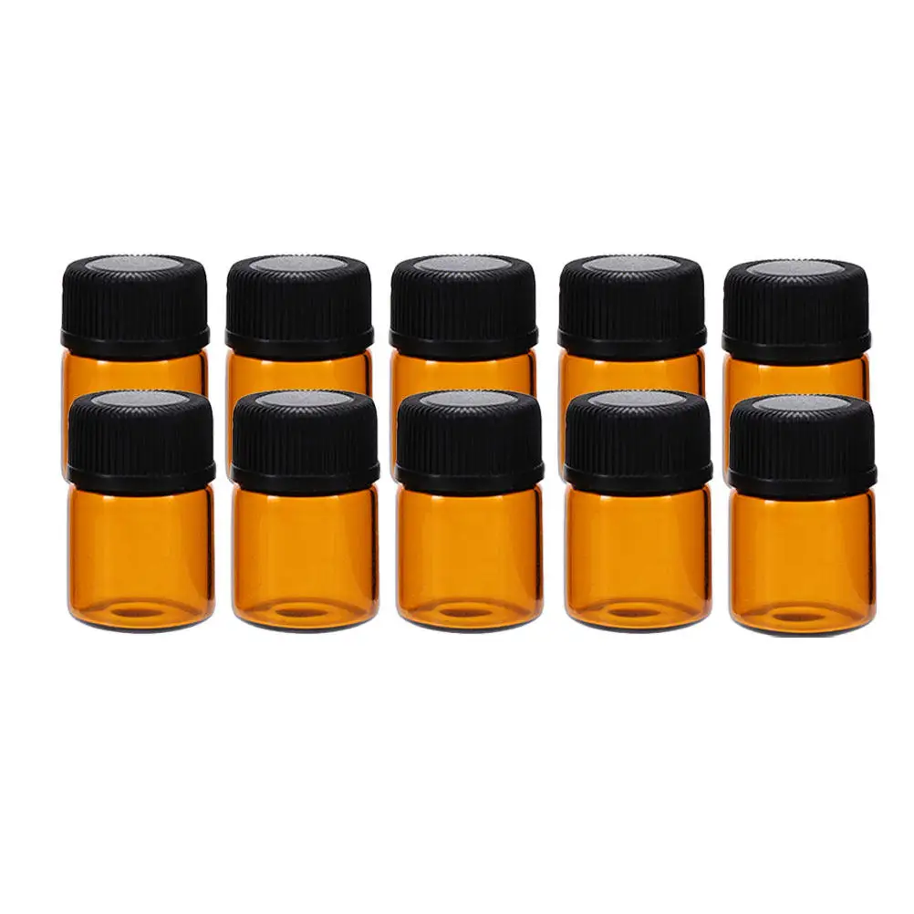 24Pcs Glass Essential Oil Bottles Perforated Plug Reagent Brown Travel Friendly Leak Proof Sub Packaging Bottles view 6