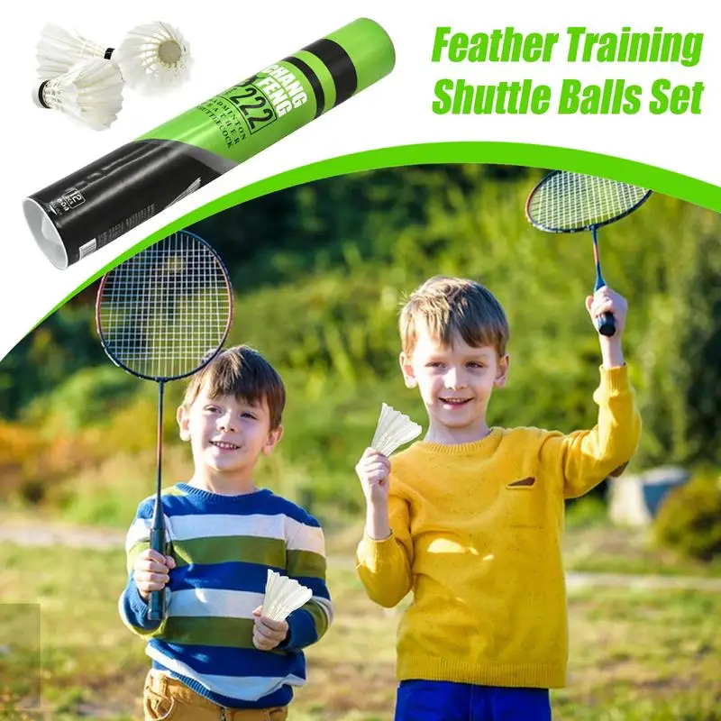12PC Durable Badminton Shuttlecock Duck Feather Badminton Shuttlecock Training Sports High Speed Badminton Ball For Adults Teens