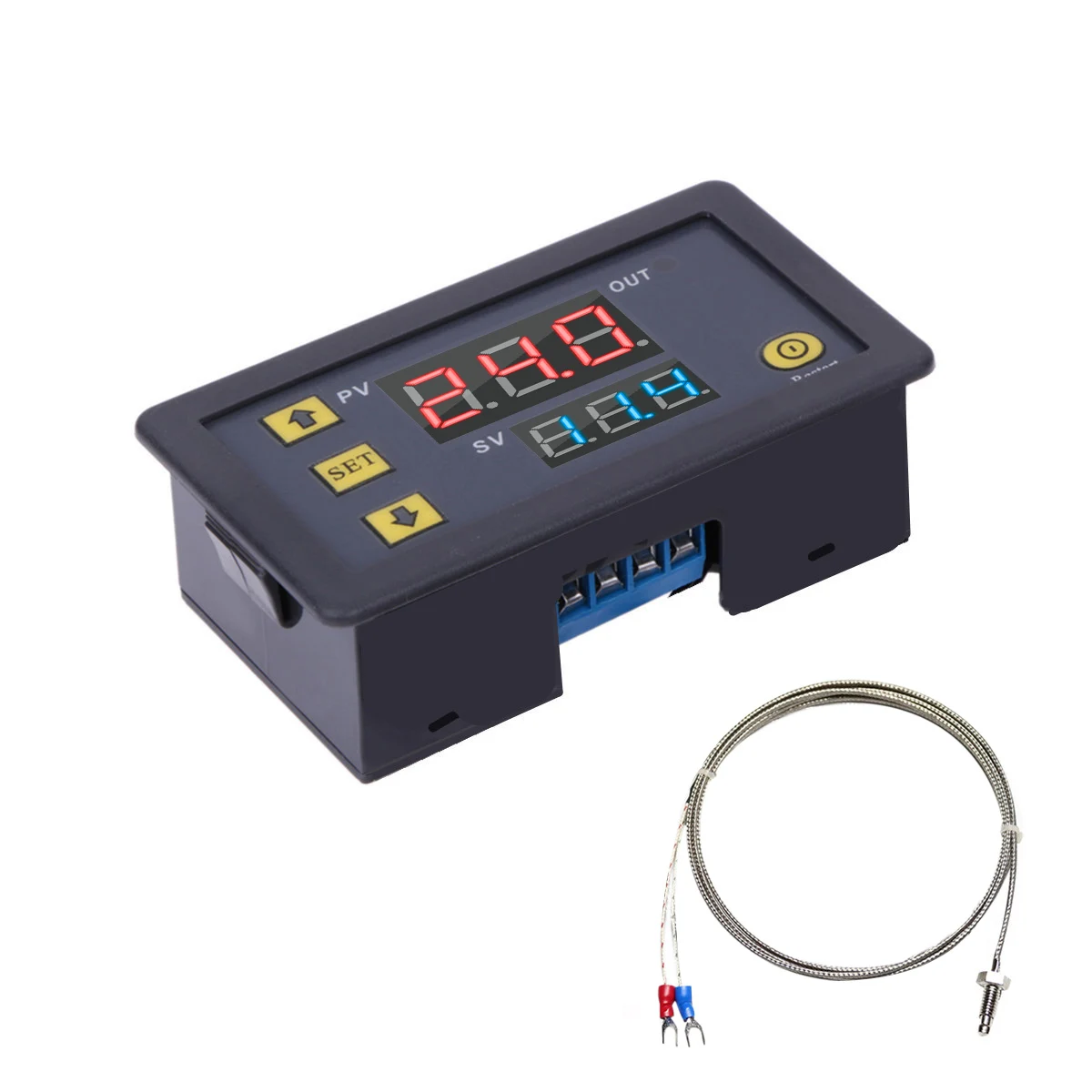 Imagem -03 - Termostato do Controle de Temperatura de Digitas W3230 Dc12v Regulador Aquecimento Refrigerar Termorregulador com Sensor60 °c500 °c