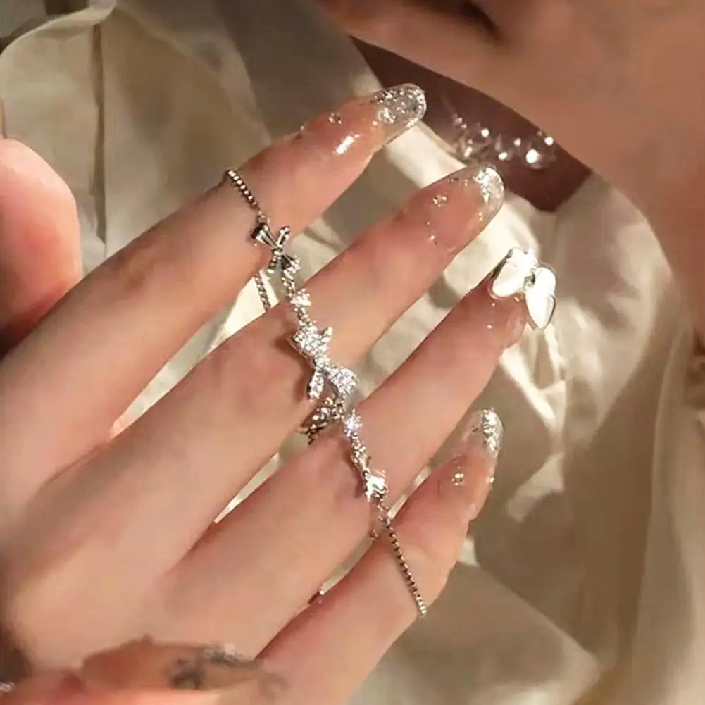 الحلو فراشة حجر الراين سوار للنساء الكورية Bowknot القوس تألق أساور بسيطة الزركون مجوهرات هدايا عيد الميلاد #2