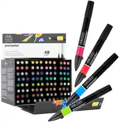 WINSOR & NEWTON Alcohol Based Promarker 6/12/24/48/96 Colors Set Twin/ Double Tip Marker Pens Design Pro Marker For Artists