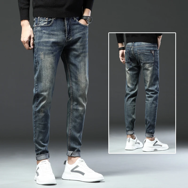 Men Denim Jeans Stretch Casual High Quality Slim Pants Male Korean Trousers Brand Daily Dropship