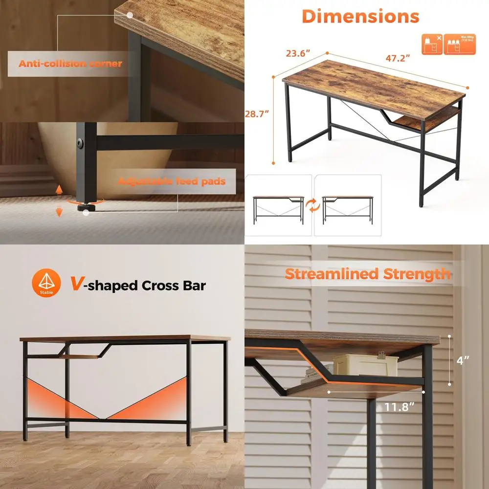 

Компактный игровой стол 48x24: Современный минималистичный стол для домашнего офиса и учебы в небольших помещениях