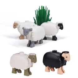 New Black Long Haired Sheep Goat Animal Parts MOC Building Blocks City Zoo Pet Bricks Toys Horned Sheep Compatible With LEGO