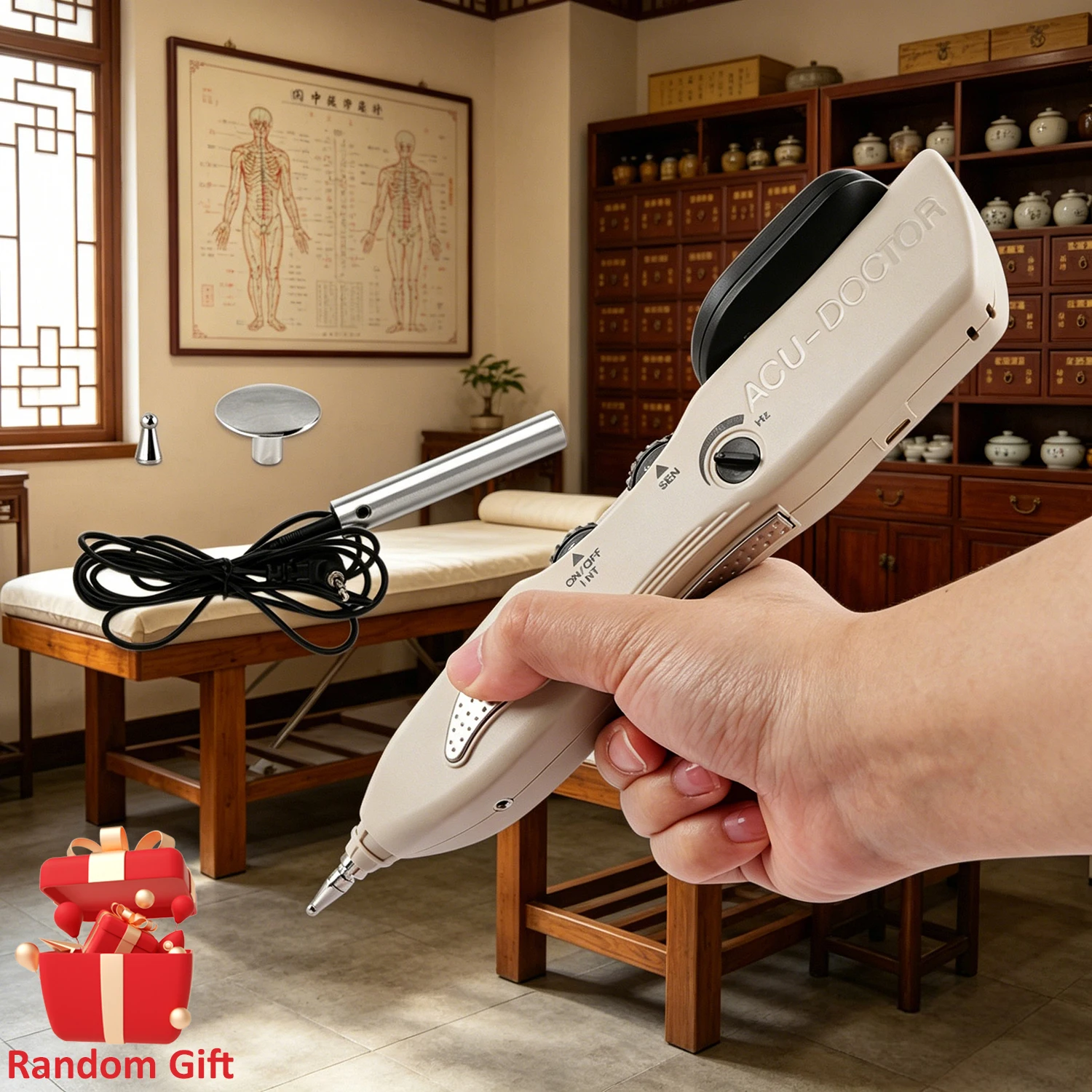 Electroestimuladores Musculares TENS EMS, Lápiz de Acupuntura Electrónico, Masajeador de Puntos para Todo el Cuerpo, Herramientas de Terapia Láser de Meridianos Eléctricos