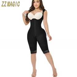 Fajas Colombian Girdle Women Postpartum Waist Trainer Shapewear  Corset Wide Shoulder Straps Crotch Zipper Body Sculpting Sheath